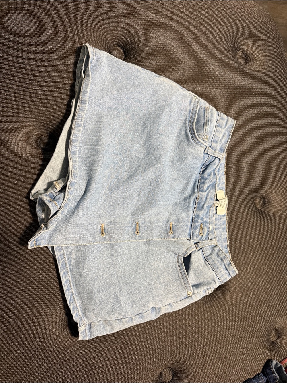 Love Tree Light Blue Denim Button-Front Shorts